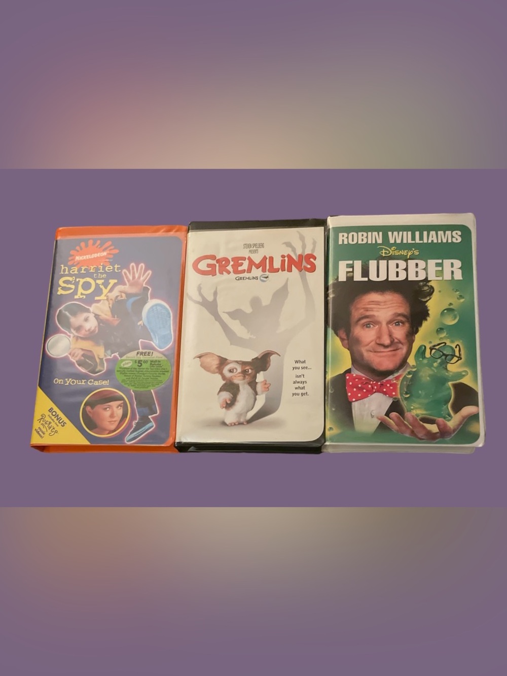 [Lot of 3]Vintage VHS - Harriet The Spy, Gremlins & Flubber